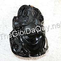 Mặt Quan Công đọc sách đá Obsidian